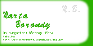 marta borondy business card